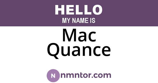 Mac Quance