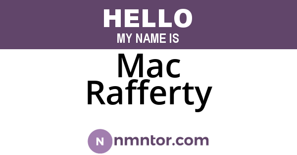Mac Rafferty