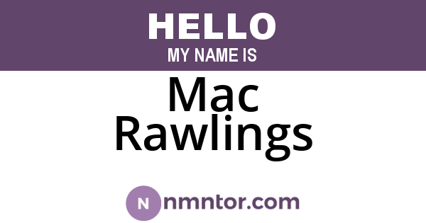 Mac Rawlings