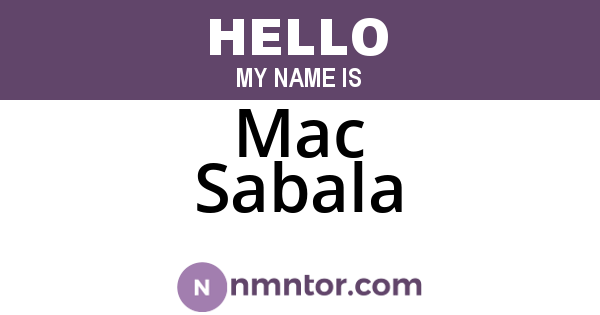 Mac Sabala