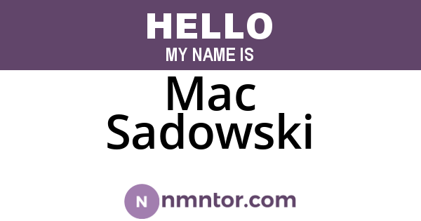 Mac Sadowski