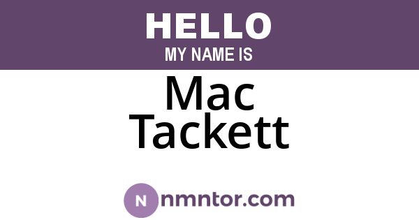 Mac Tackett