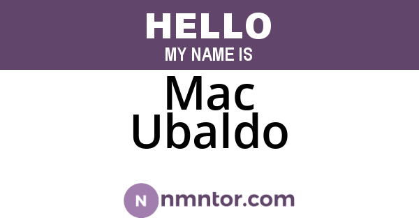 Mac Ubaldo