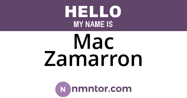 Mac Zamarron