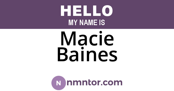 Macie Baines