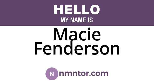 Macie Fenderson