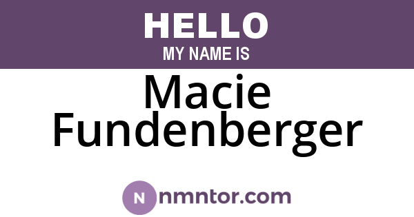 Macie Fundenberger