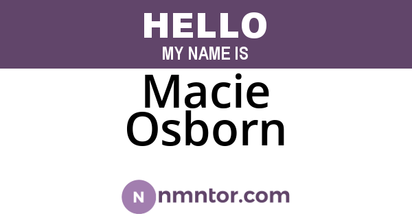 Macie Osborn