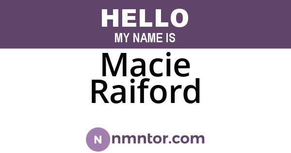 Macie Raiford