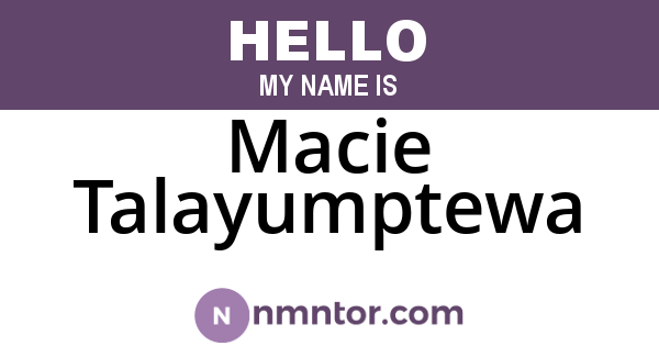 Macie Talayumptewa