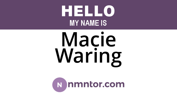 Macie Waring