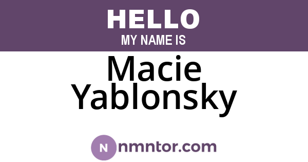 Macie Yablonsky