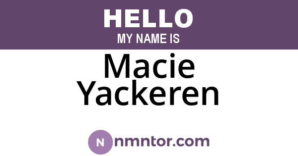 Macie Yackeren