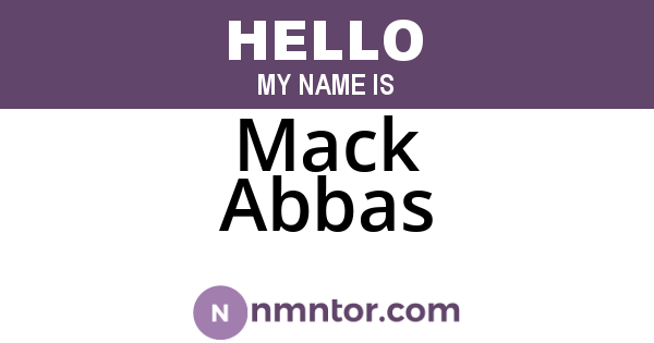 Mack Abbas