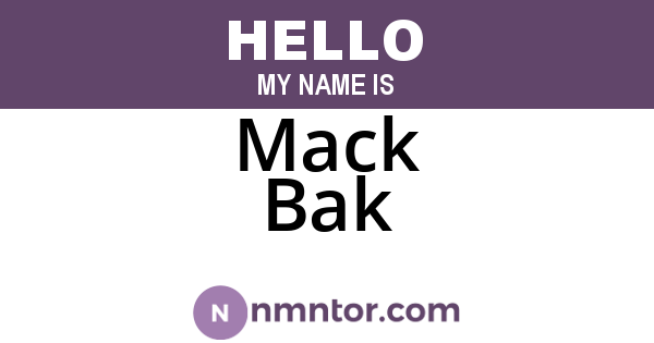 Mack Bak