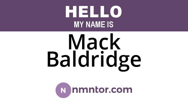Mack Baldridge