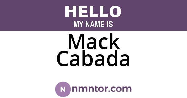 Mack Cabada