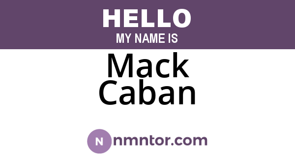 Mack Caban