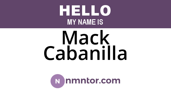 Mack Cabanilla