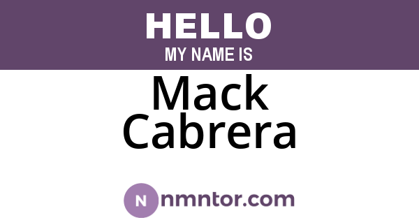 Mack Cabrera
