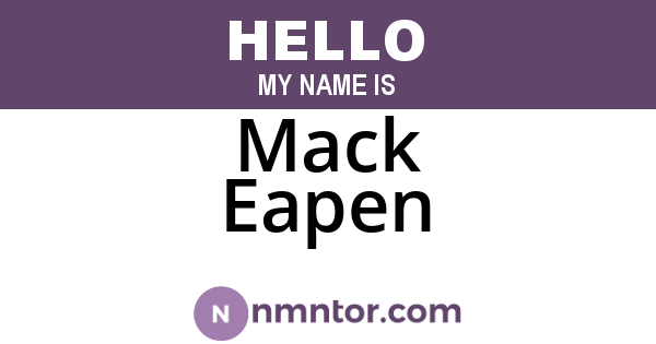 Mack Eapen