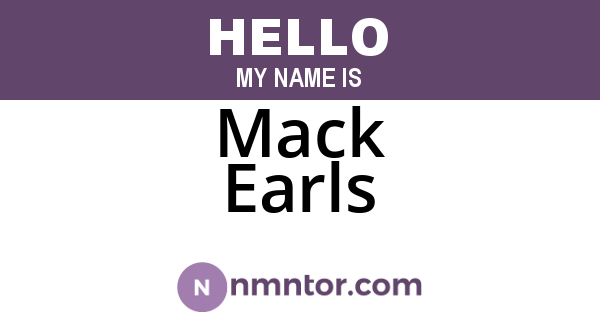 Mack Earls