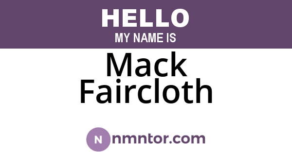 Mack Faircloth