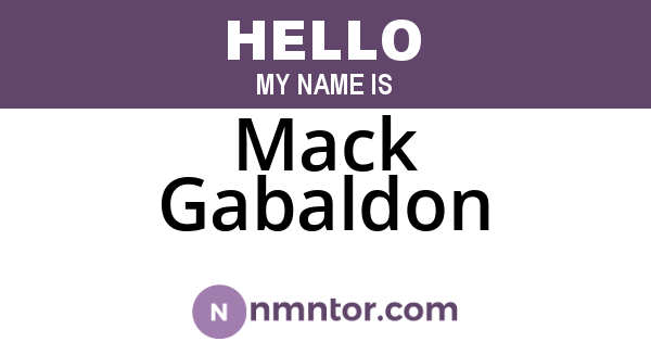 Mack Gabaldon