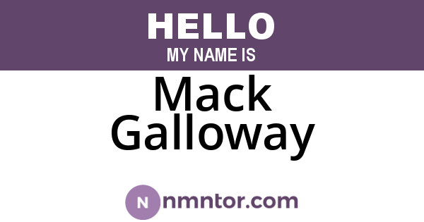 Mack Galloway
