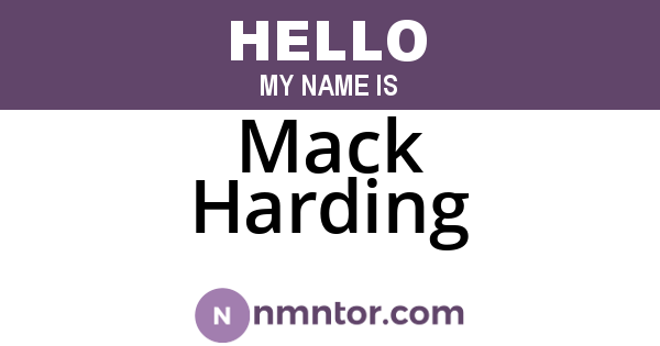 Mack Harding