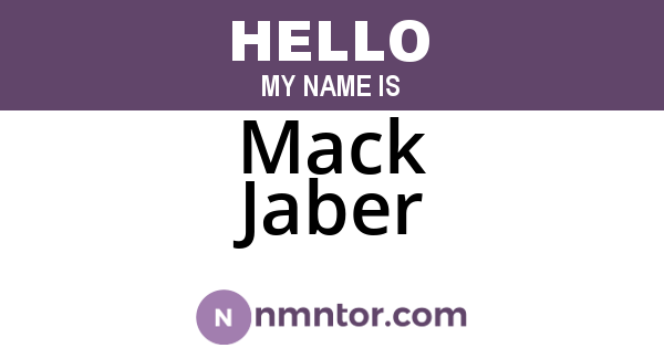 Mack Jaber