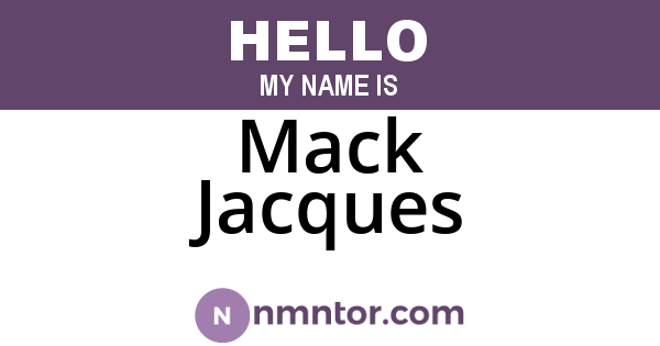 Mack Jacques