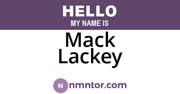 Mack Lackey