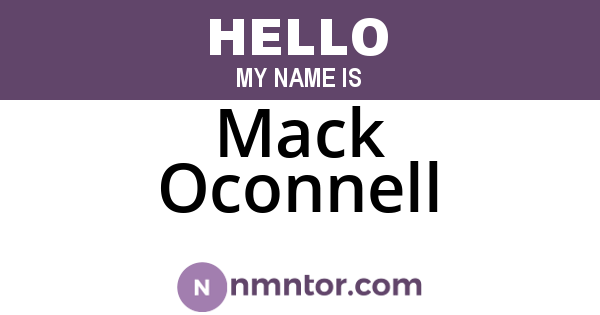 Mack Oconnell
