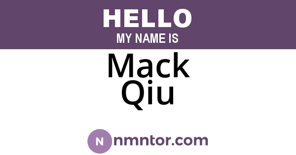 Mack Qiu