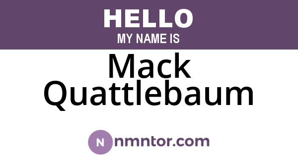 Mack Quattlebaum