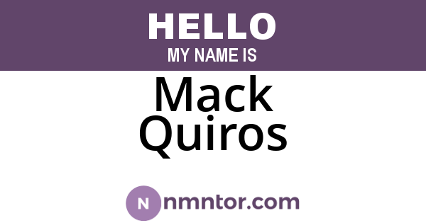 Mack Quiros