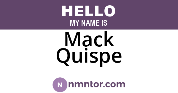 Mack Quispe