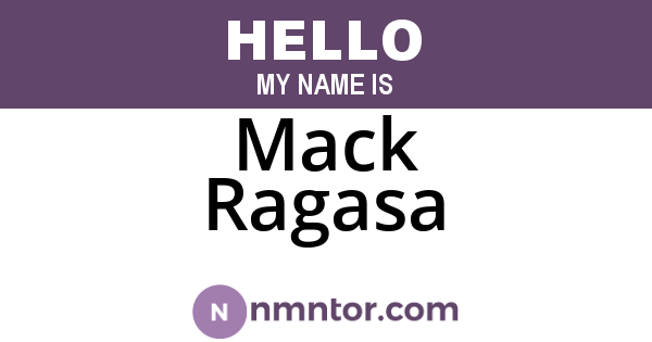 Mack Ragasa
