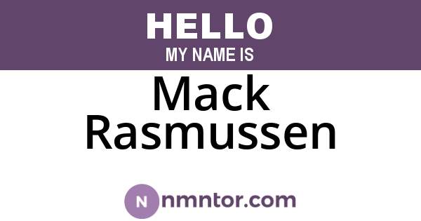 Mack Rasmussen