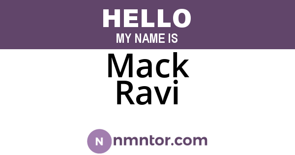 Mack Ravi