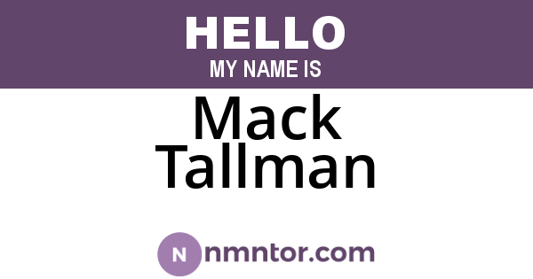 Mack Tallman
