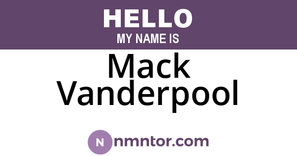 Mack Vanderpool