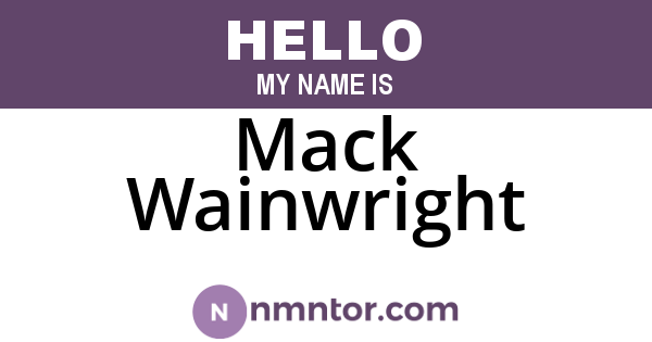 Mack Wainwright