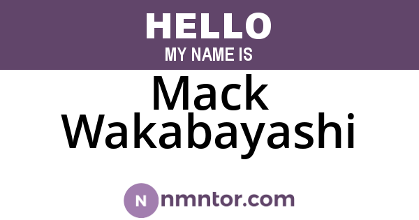 Mack Wakabayashi