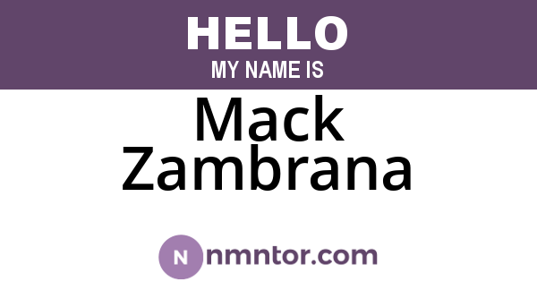 Mack Zambrana