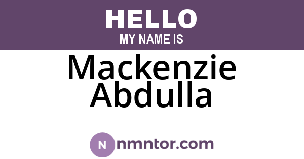 Mackenzie Abdulla