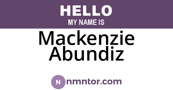 Mackenzie Abundiz