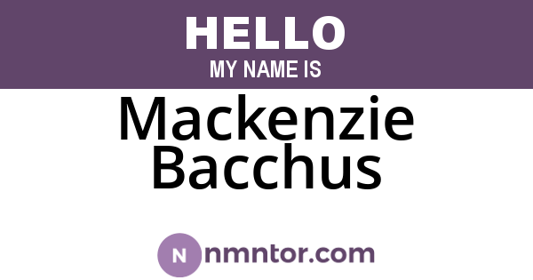 Mackenzie Bacchus
