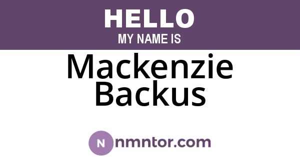 Mackenzie Backus